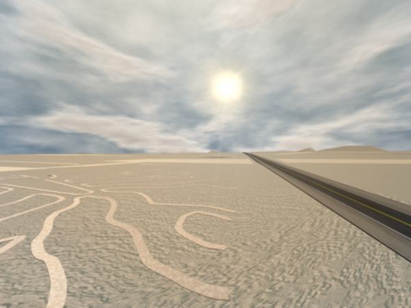 Computeranimation der Pampa von Nazca
