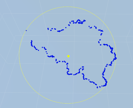 Punktwolke und kleinster umschließender Kreis
